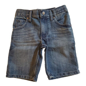 Lee Dungarees Boys Jean Shorts Size 5 Blue Adjustable Waistbands Whiskered